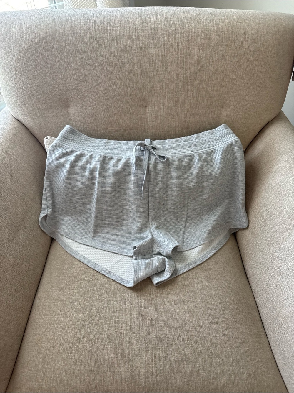 Aritzia Light Gray Knit Lounge Shorts